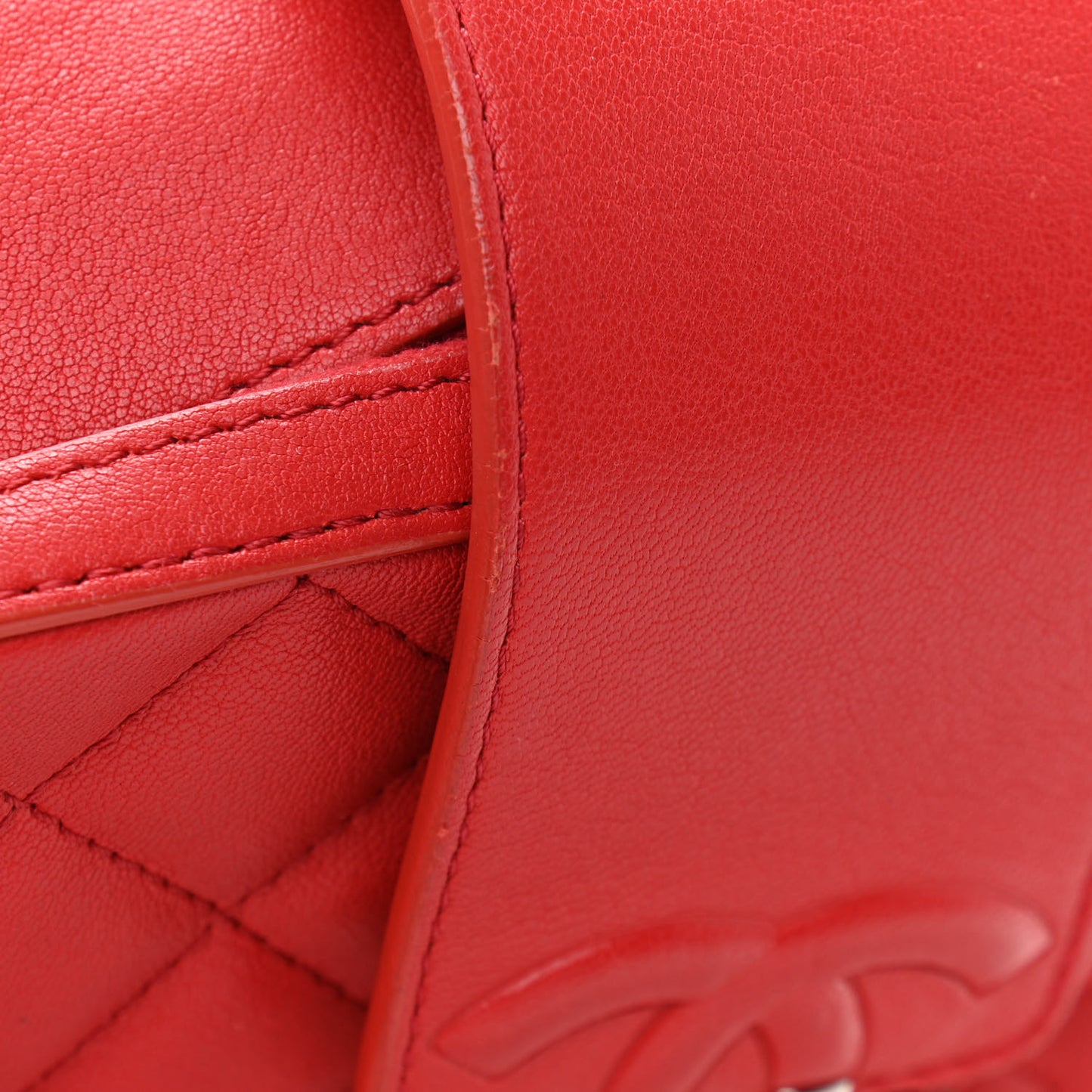 Lambskin Quilted Mini CC Box Camera Bag Red