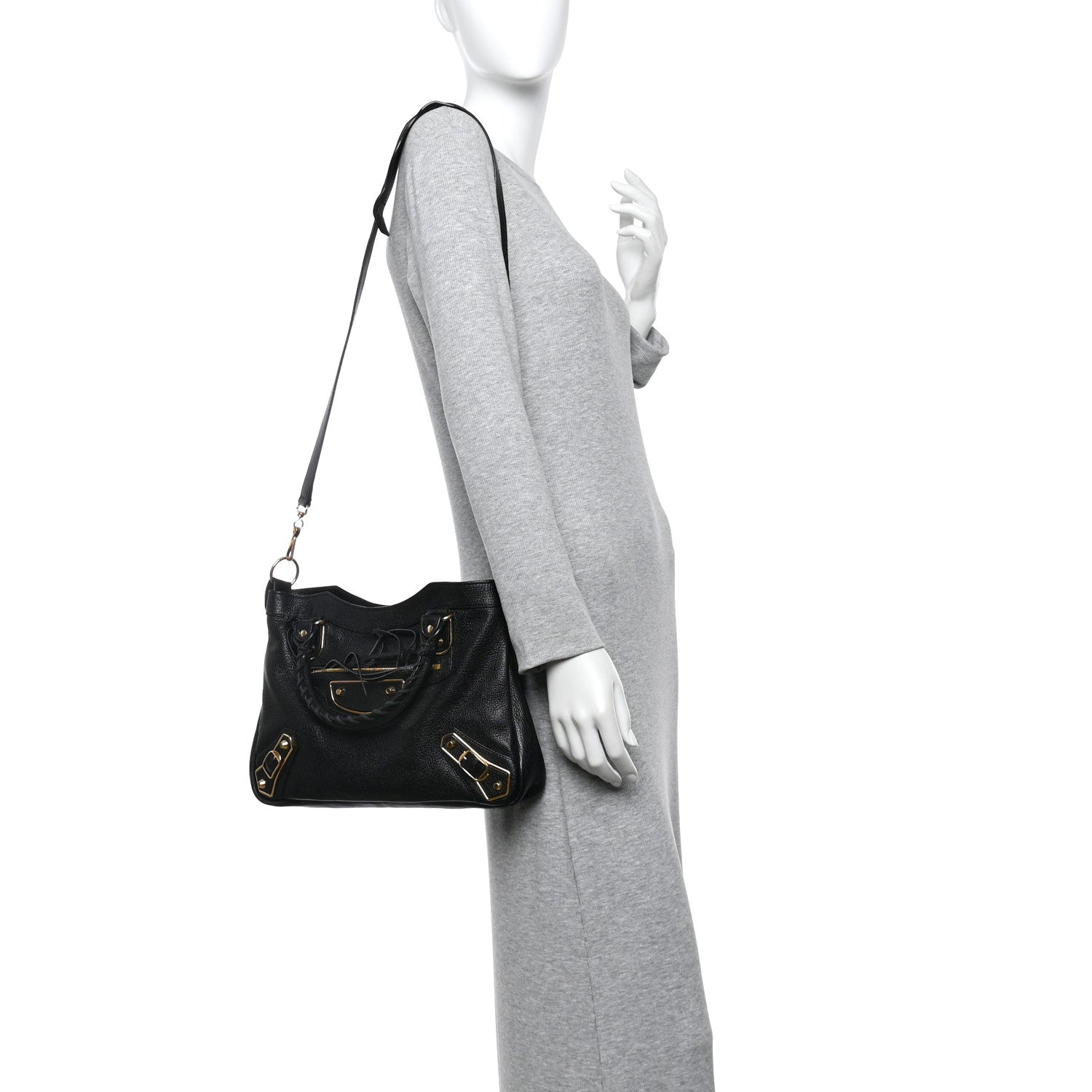 Balenciaga Chevre Gold Metallic Edge Hardware Town Black 2 of 11