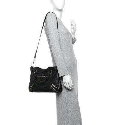 Balenciaga Chevre Gold Metallic Edge Hardware Town Black 2 of 11