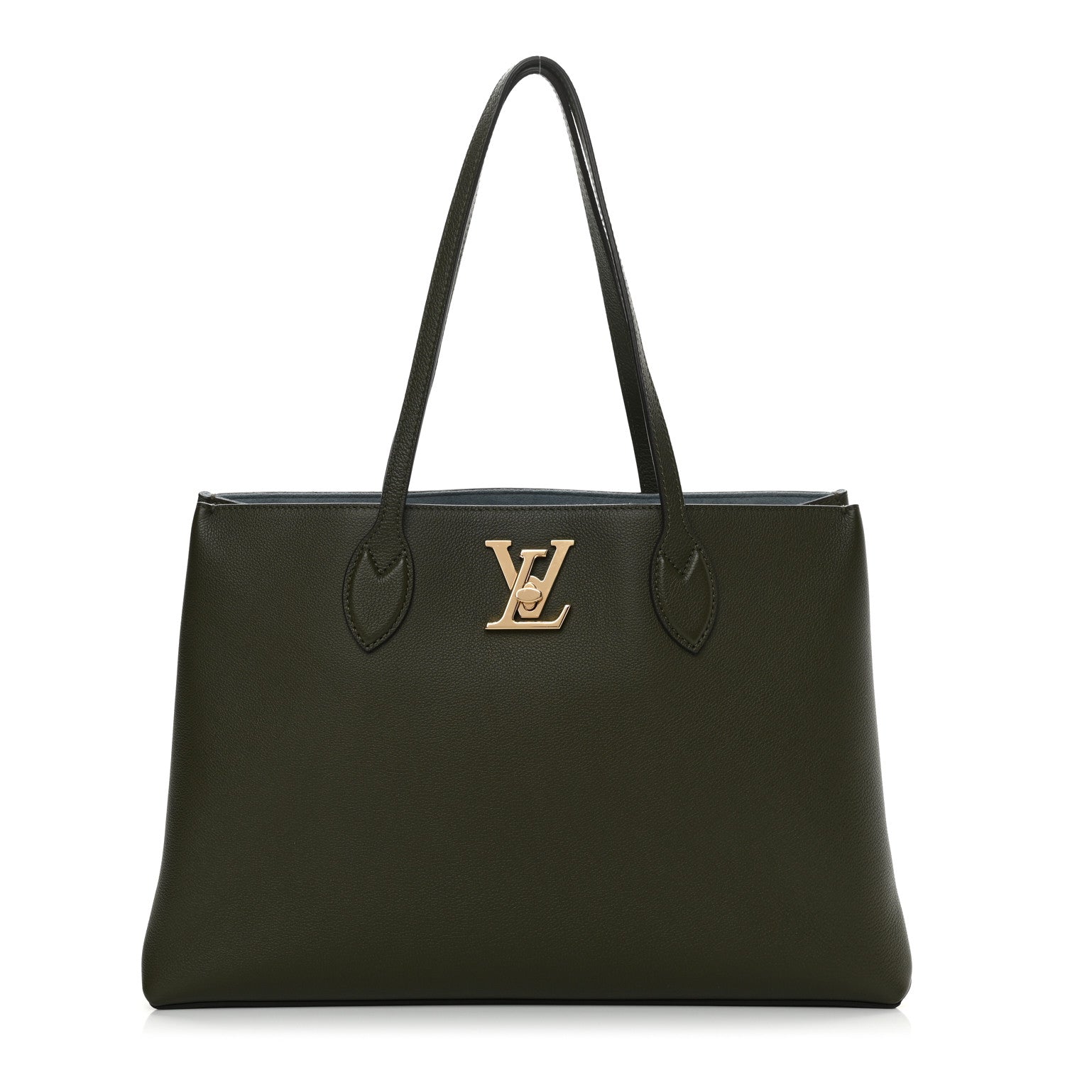 Louis Vuitton Grained Calfskin Lockme Shopper Kaki 1 of 12
