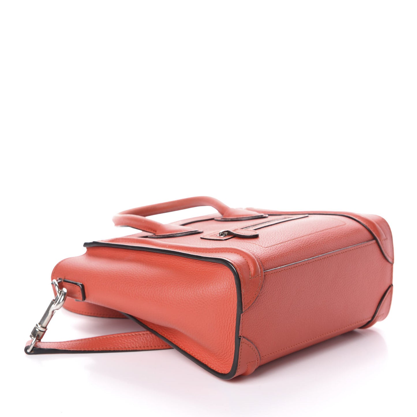 Drummed Calfskin Nano Luggage Vermillion