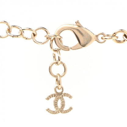 Chanel Calfskin Pearl Metal CC Bow Necklace Gold White Black 5 of 6