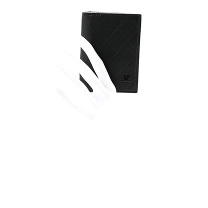 Chanel Calfskin Quilted Card Holder Wallet So Black 2 of 8