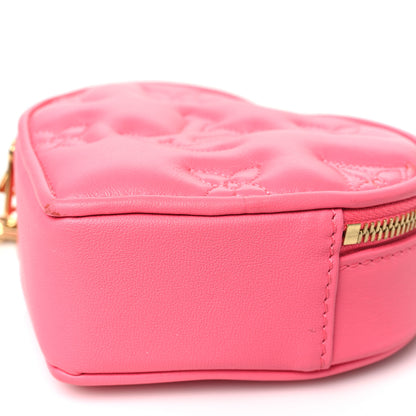 Louis Vuitton Calfskin Embroidered Monogram Pop My Heart Bag Pouch Dragon Fruit Pink 10 of 11