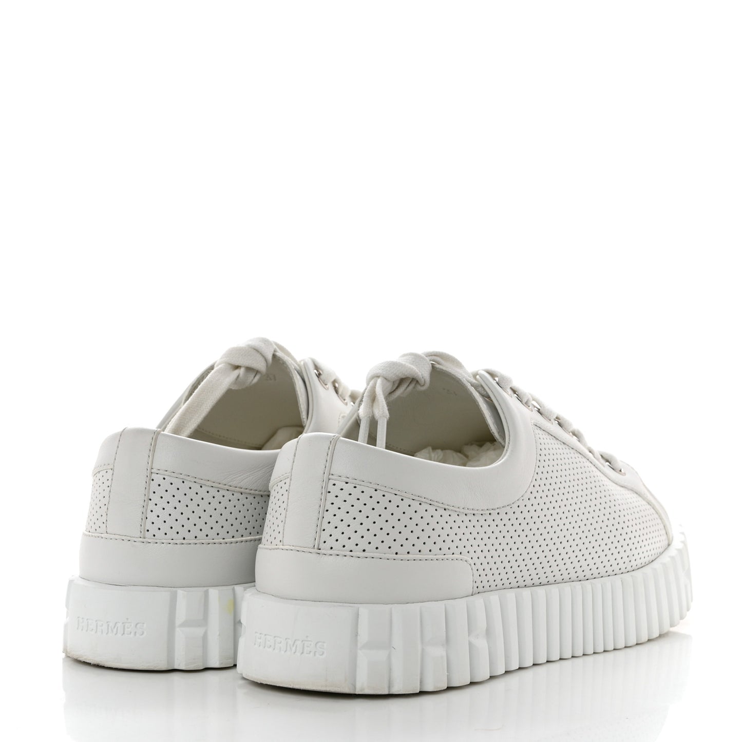 Perforated Calfskin Cross Sneakers 37 White