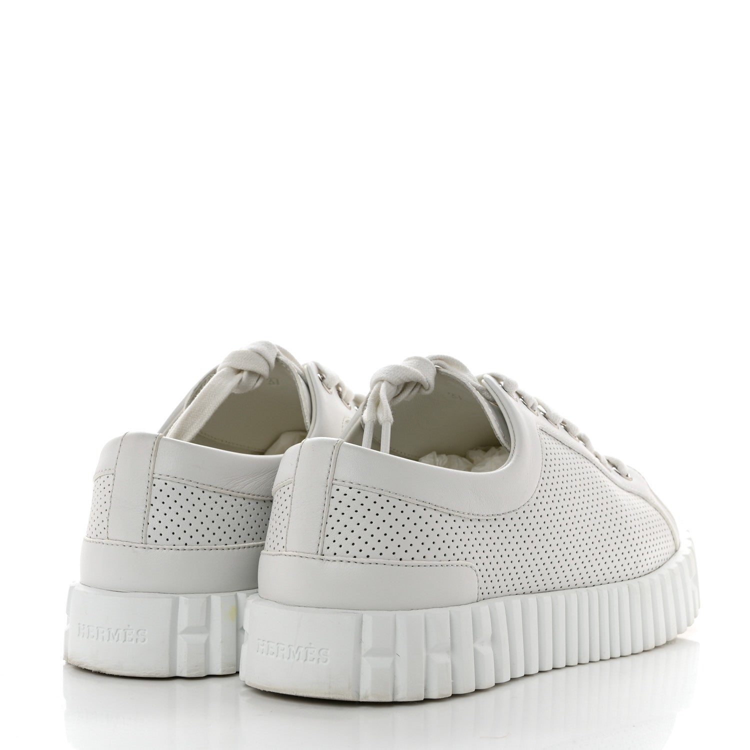 Hermes Perforated Calfskin Cross Sneakers 37 White 4 of 8