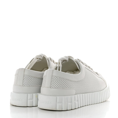Hermes Perforated Calfskin Cross Sneakers 37 White 4 of 8