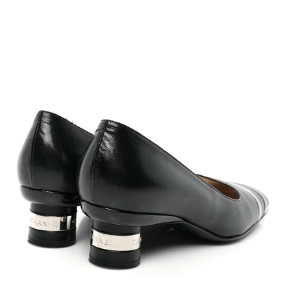 Chanel Lambskin Patent Pumps 38.5 Black 4 of 10