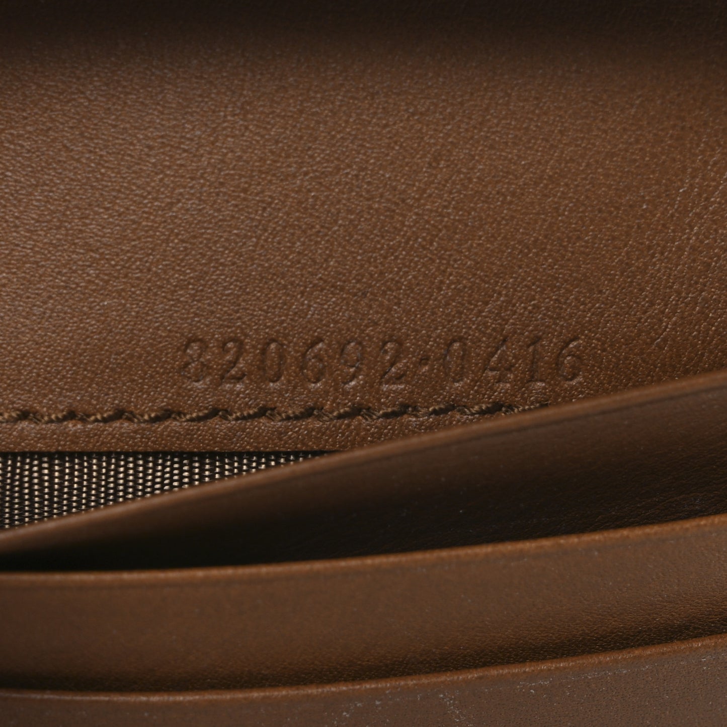 GG Supreme Monogram Textured Calfskin Emblem Mini Wallet Beige Dark Brown
