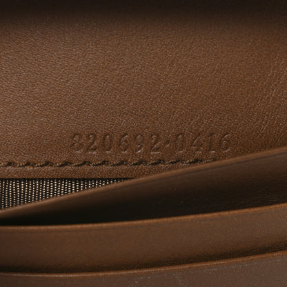 Gucci GG Supreme Monogram Textured Calfskin Emblem Mini Wallet Beige Dark Brown 7 of 7