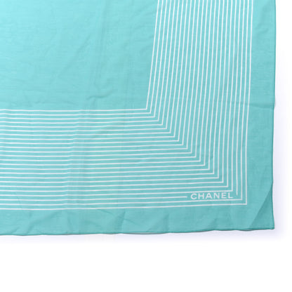 Chanel Cashmere Silk CC Stole Blue 2 of 3