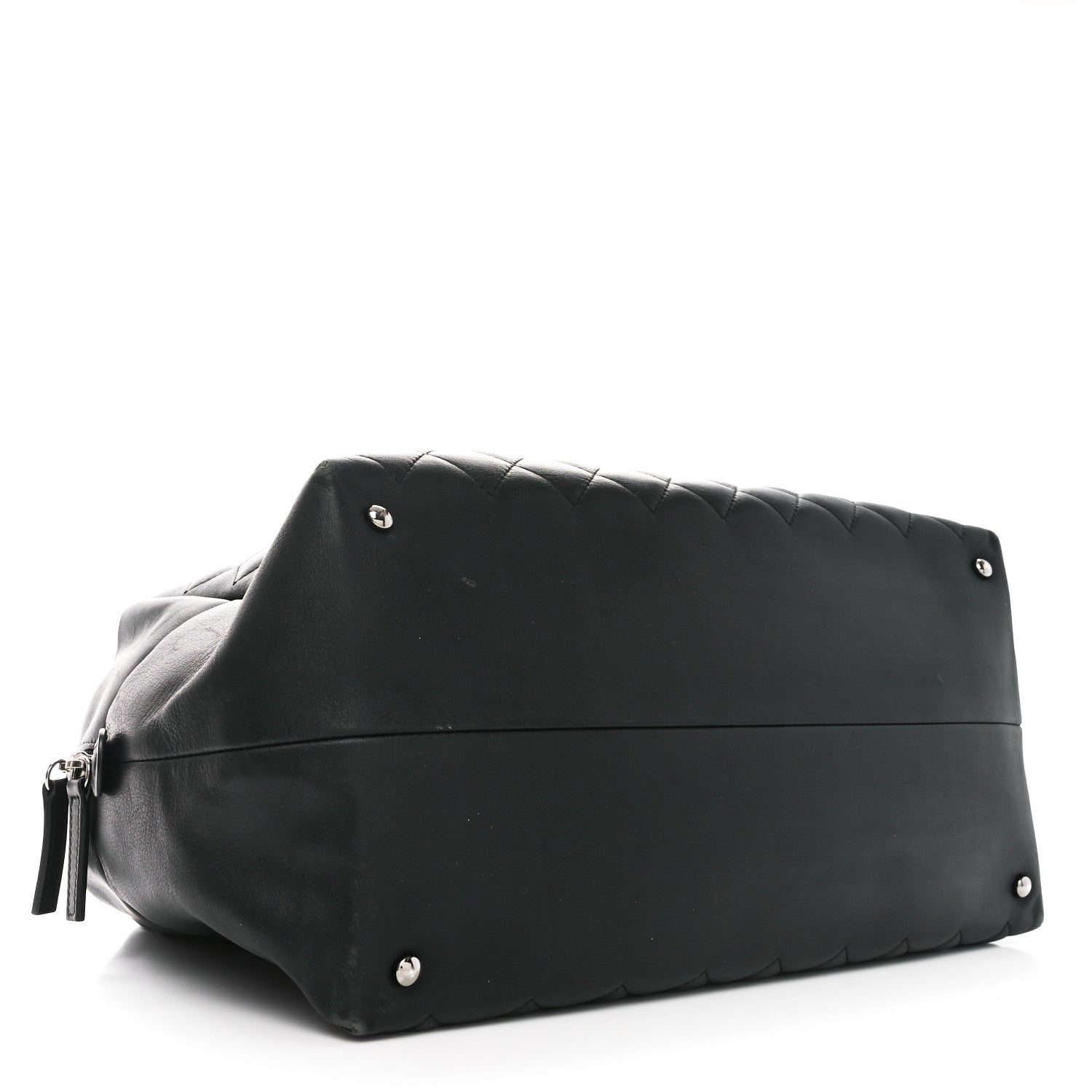 Chanel Calfskin Quilted Feather Weight Bowling Bag Black 4 of 12
