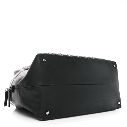 Chanel Calfskin Quilted Feather Weight Bowling Bag Black 4 of 12