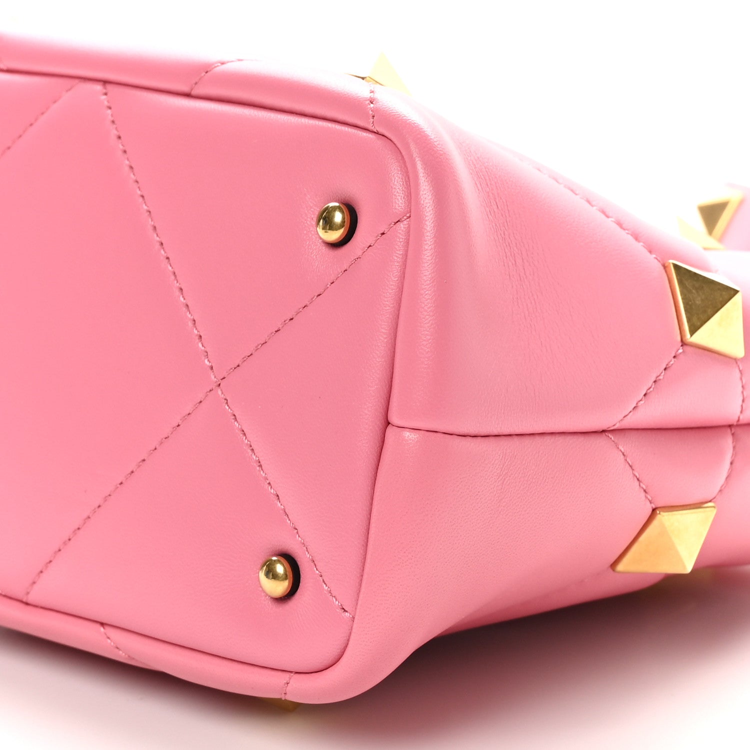 Valentino Garavani Nappa Small Roman Stud The Handle Bag Flamingo Pink 9 of 9