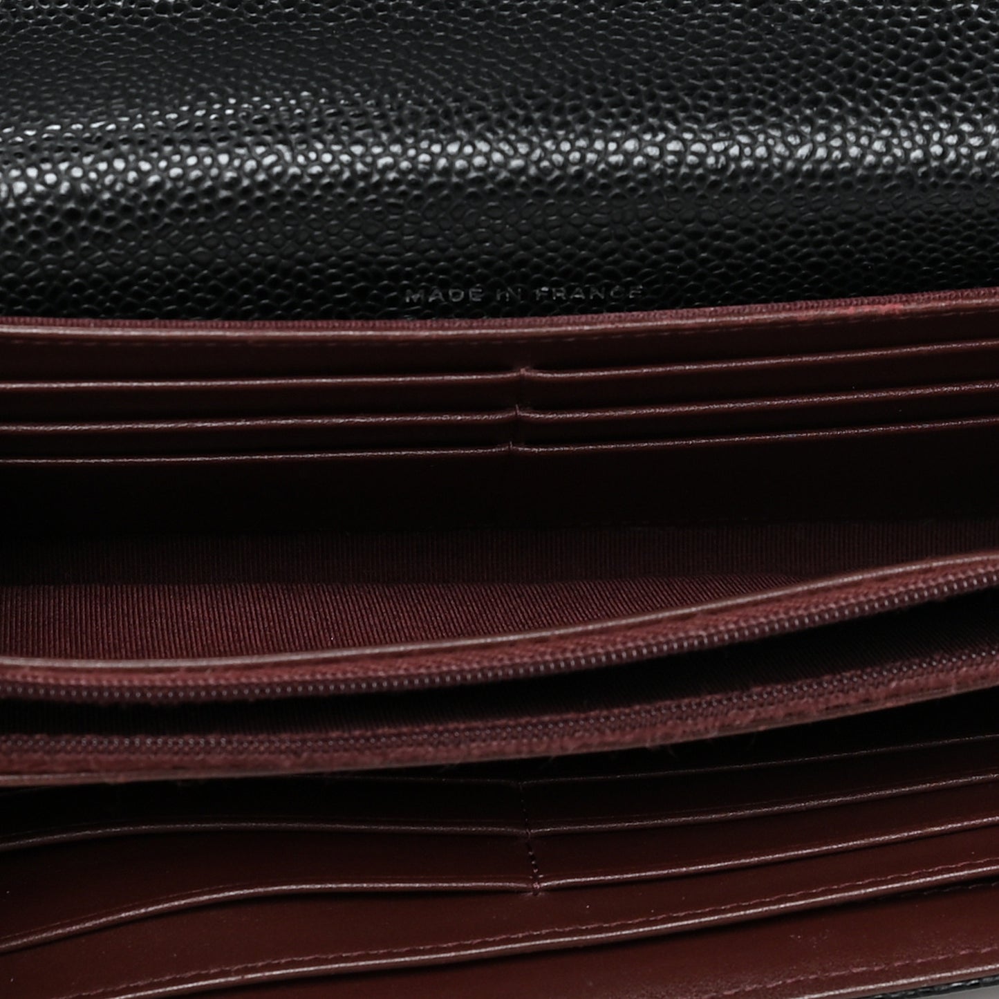 Caviar Quilted Large Gusset Flap Wallet Black