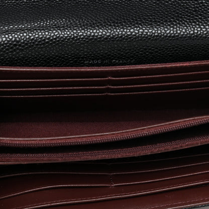 Chanel Caviar Quilted Large Gusset Flap Wallet Black 5 of 10