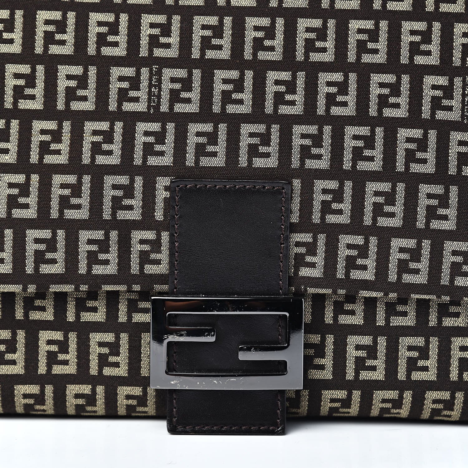 Fendi Zucchino Vitello Mama Baguette Testa di Moro Beige 9 of 9