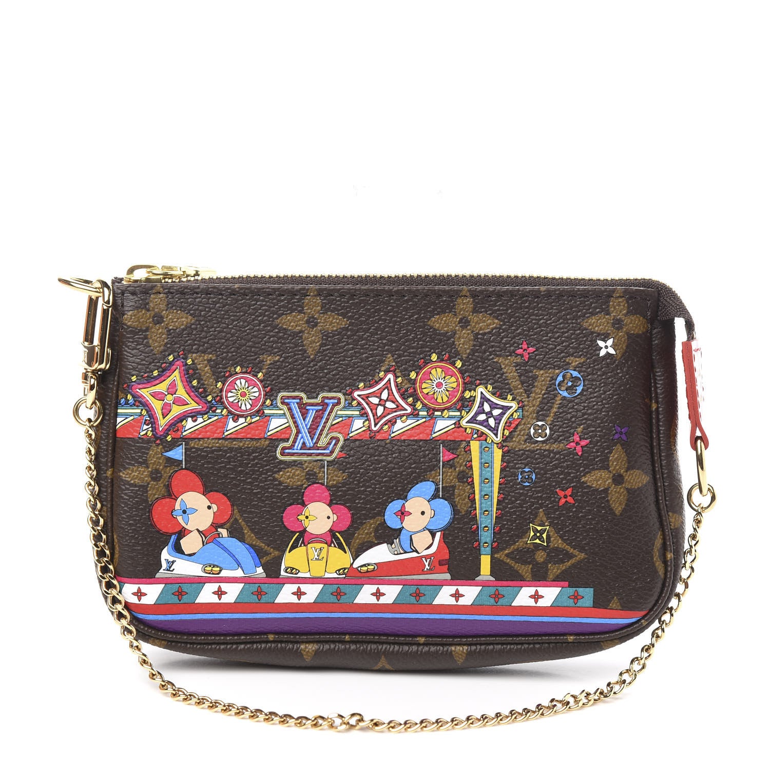 Louis Vuitton Monogram 2020 Christmas Animation Bumper Cars Mini Pochette Accessories Coquelicot 1 of 8