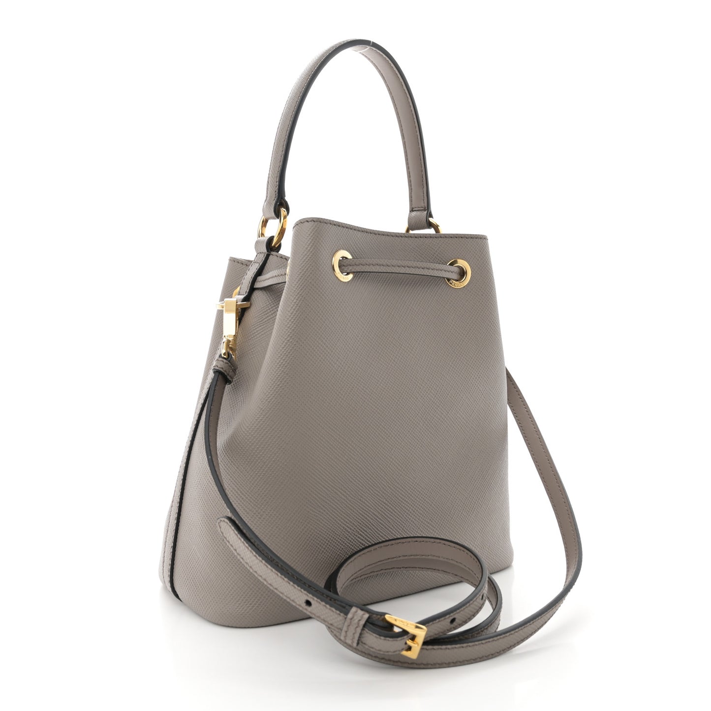 Saffiano Cuir Bucket Bag Argilla