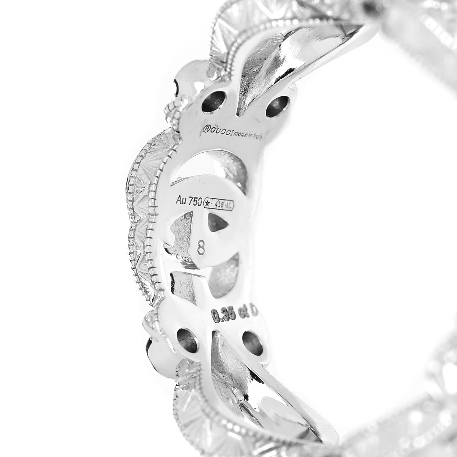 Gucci 18K White Gold Diamond Flora Pave Ring 48 4.5 4 of 5