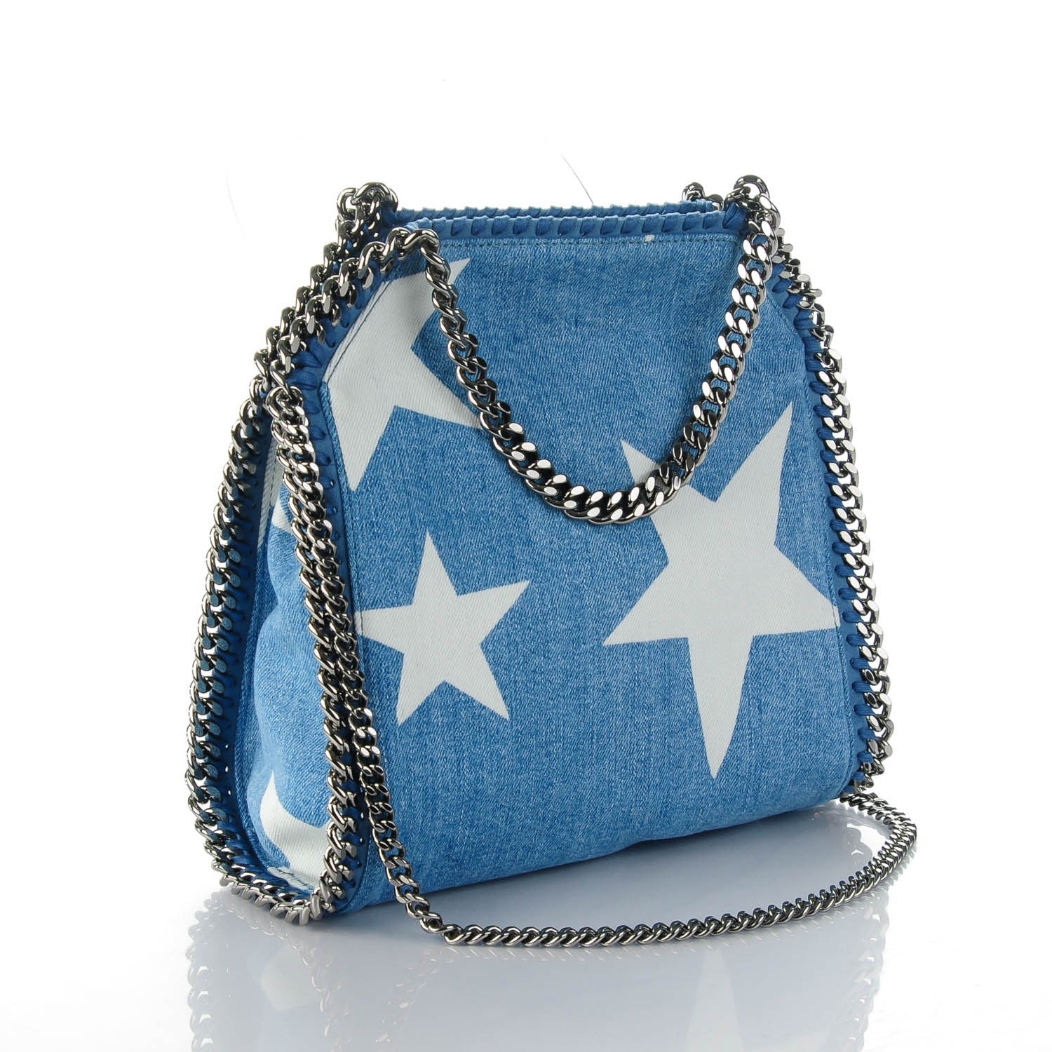 Stella McCartney Denim Mini Star Falabella Tote Blue 3 of 9
