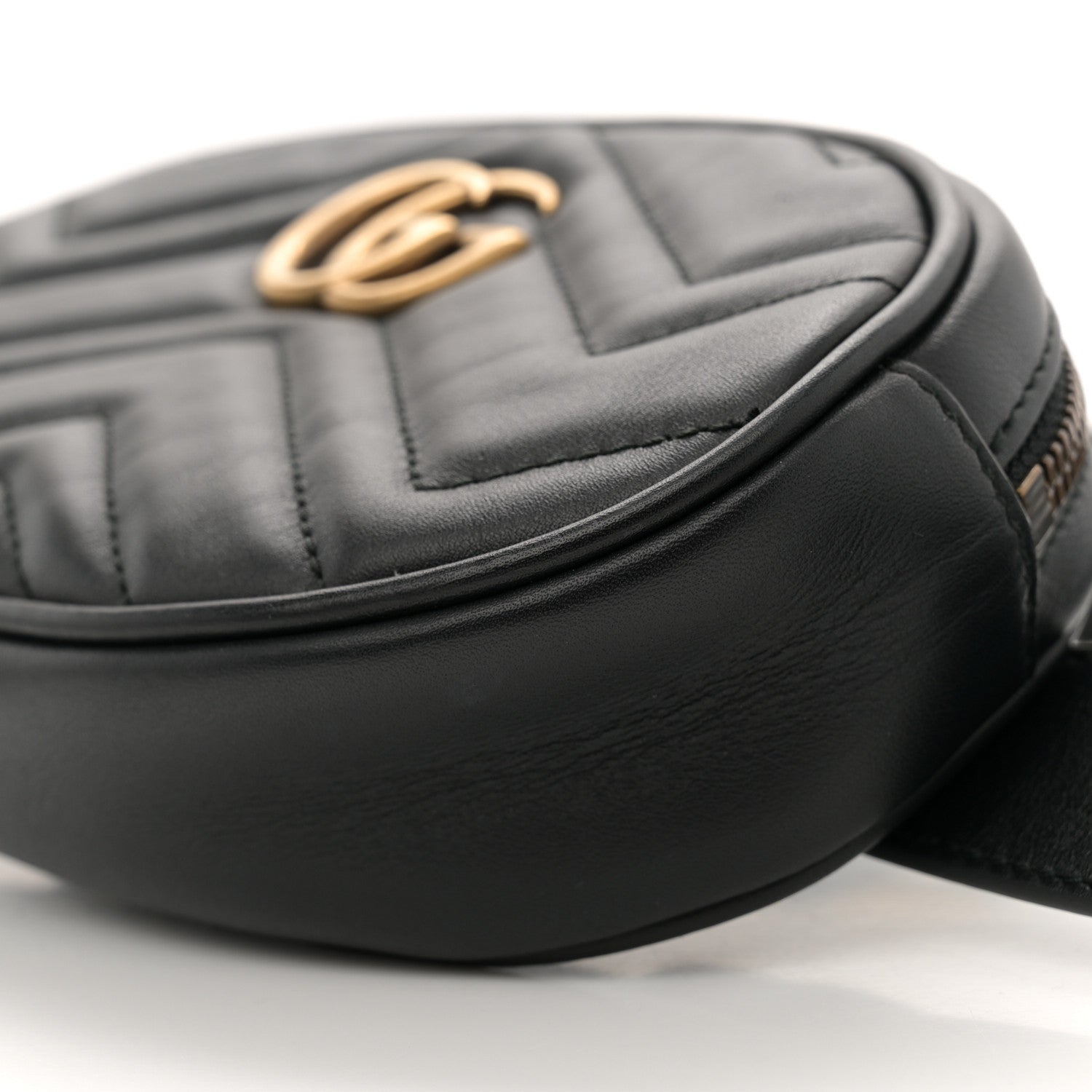 Gucci Calfskin Matelasse GG Marmont Belt Bag 85 34 Black 10 of 10