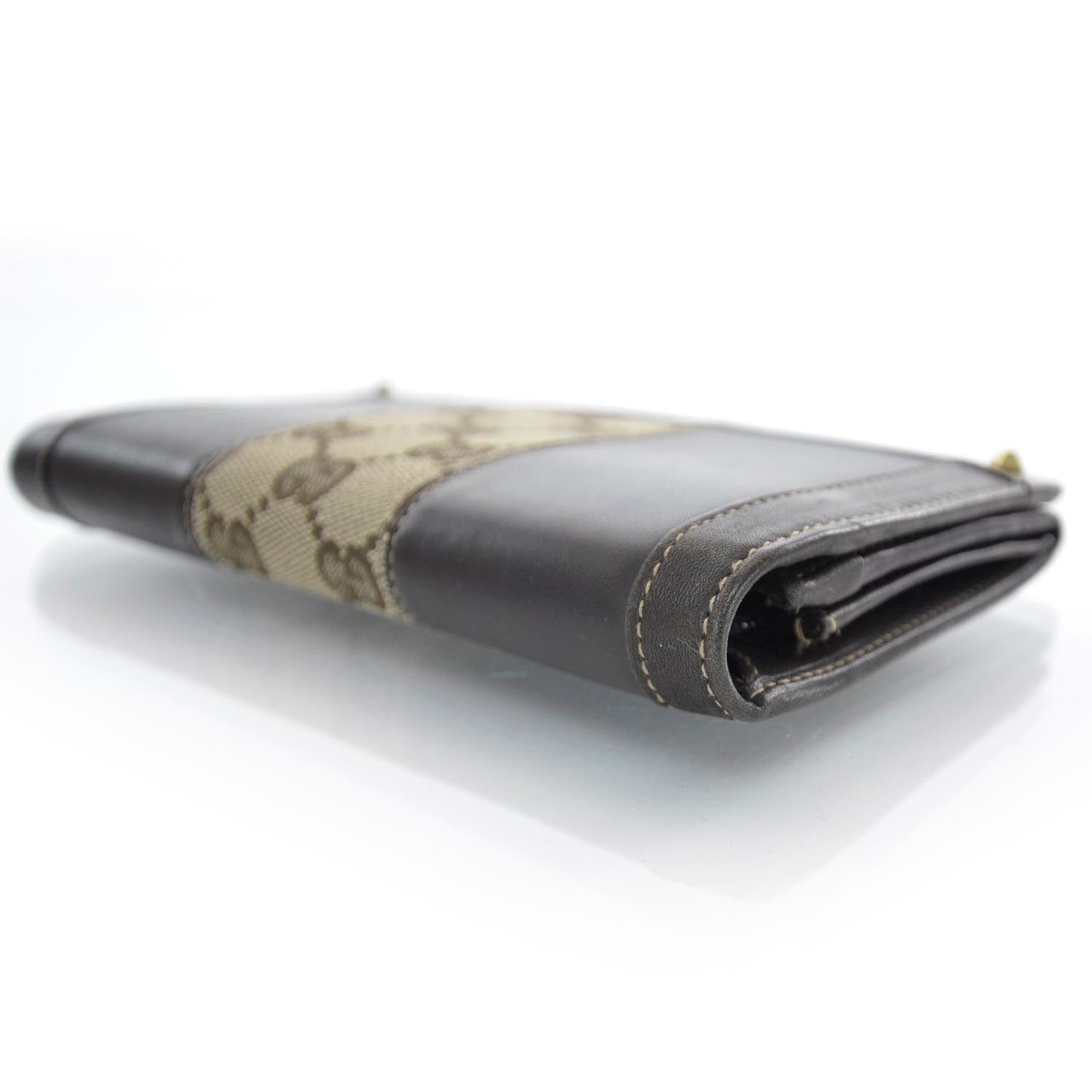 Leather Monogram Web Continental Wallet Ebony