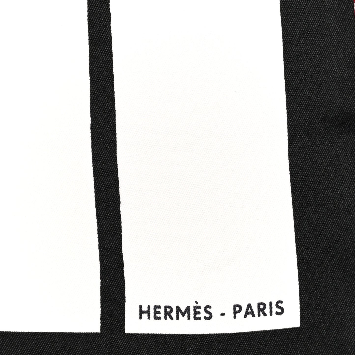 Silk Swinging Saint Germain Scarf 70 White Black Rouge