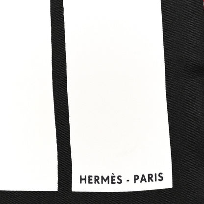 Hermes Silk Swinging Saint Germain Scarf 70 White Black Rouge 2 of 7