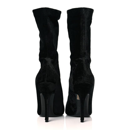 Balenciaga Velvet Spandex Extreme Pointed Toe Knife Ankle Boots 38 Black 5 of 8