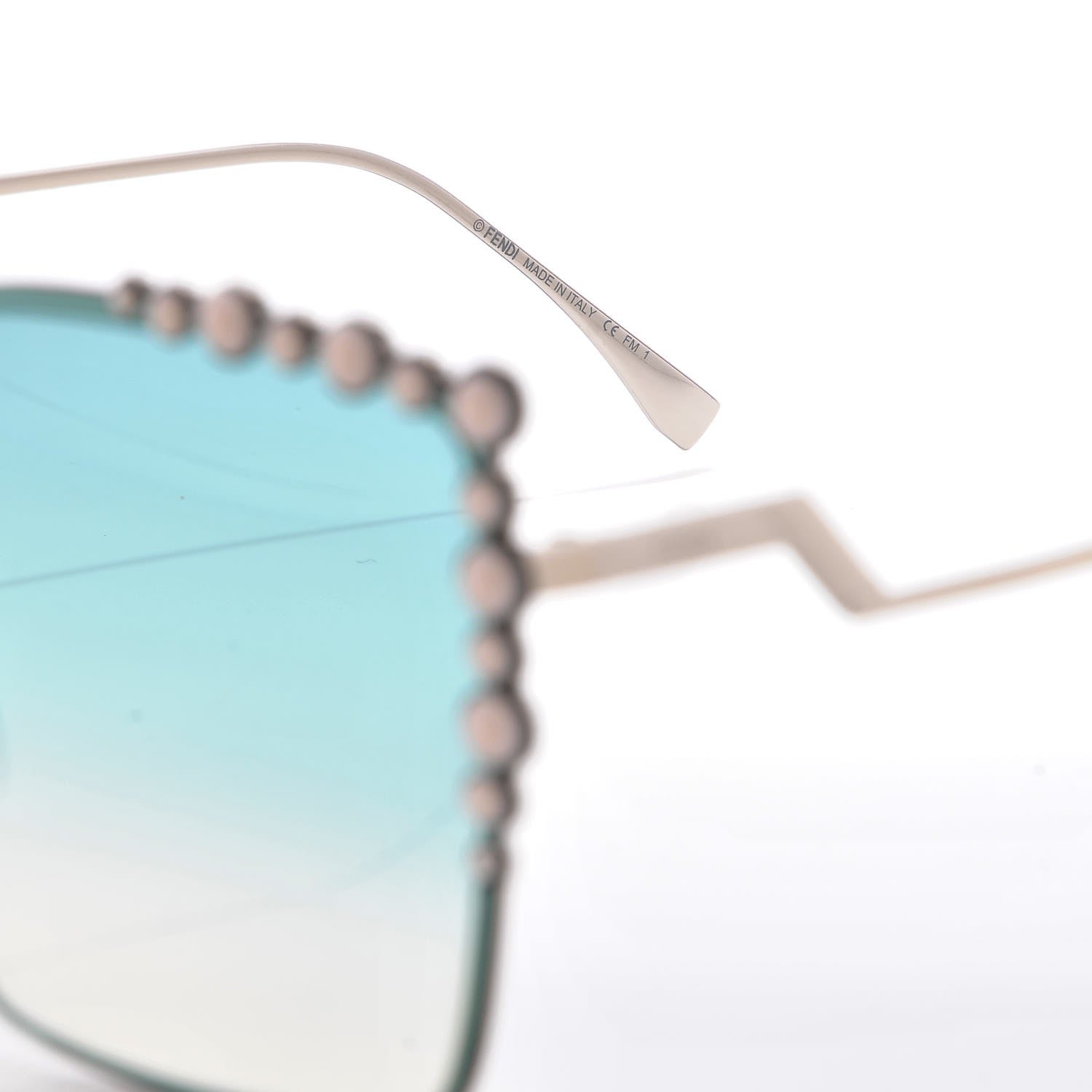 Fendi Metal Dots Square Sunglasses FF 0259/S Green Palladium 5 of 9