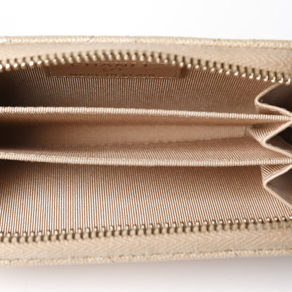 Chanel Iridescent Caviar Quilted Zip Around Coin Purse Beige 4 of 9