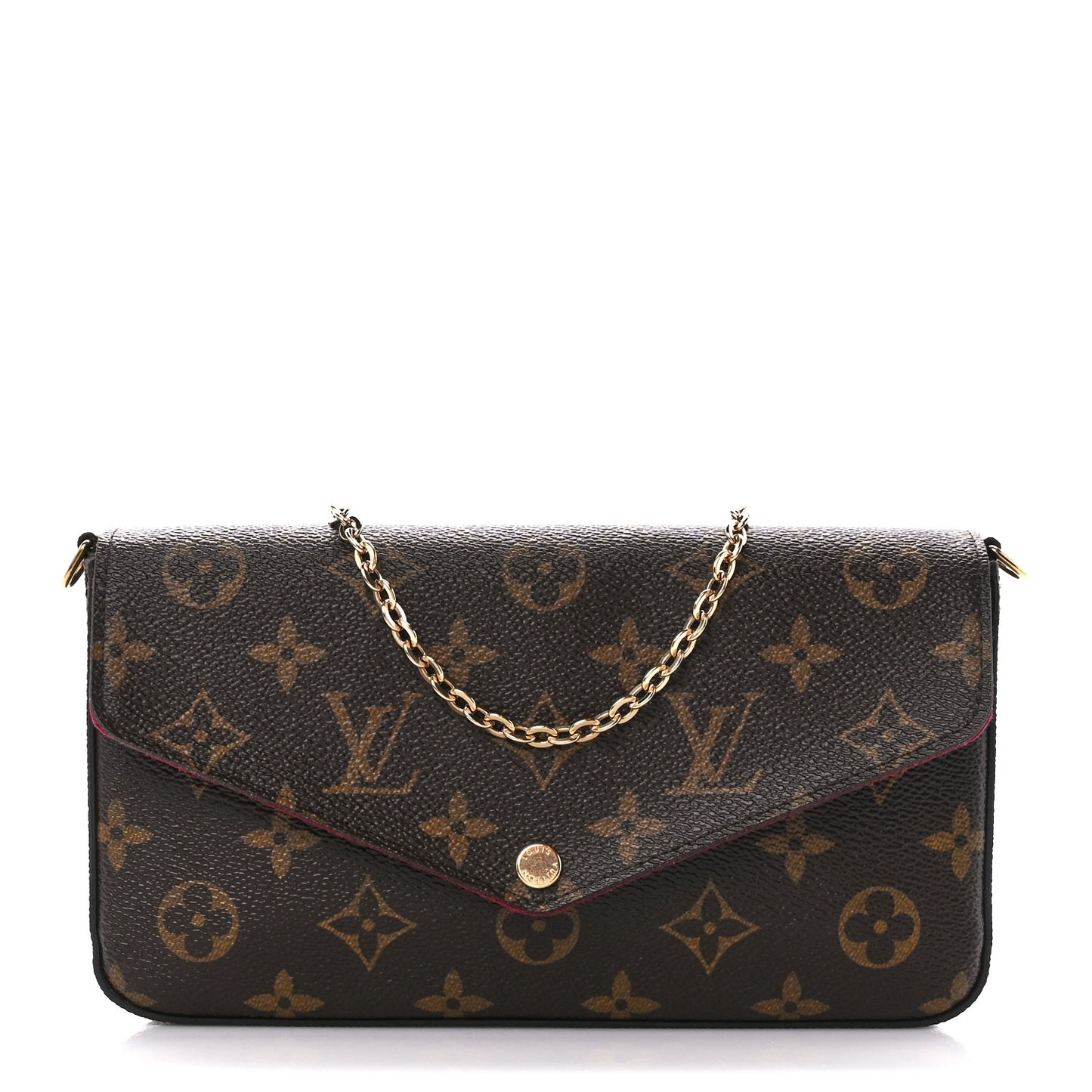 Monogram Pochette Felicie Chain Wallet Fuchsia