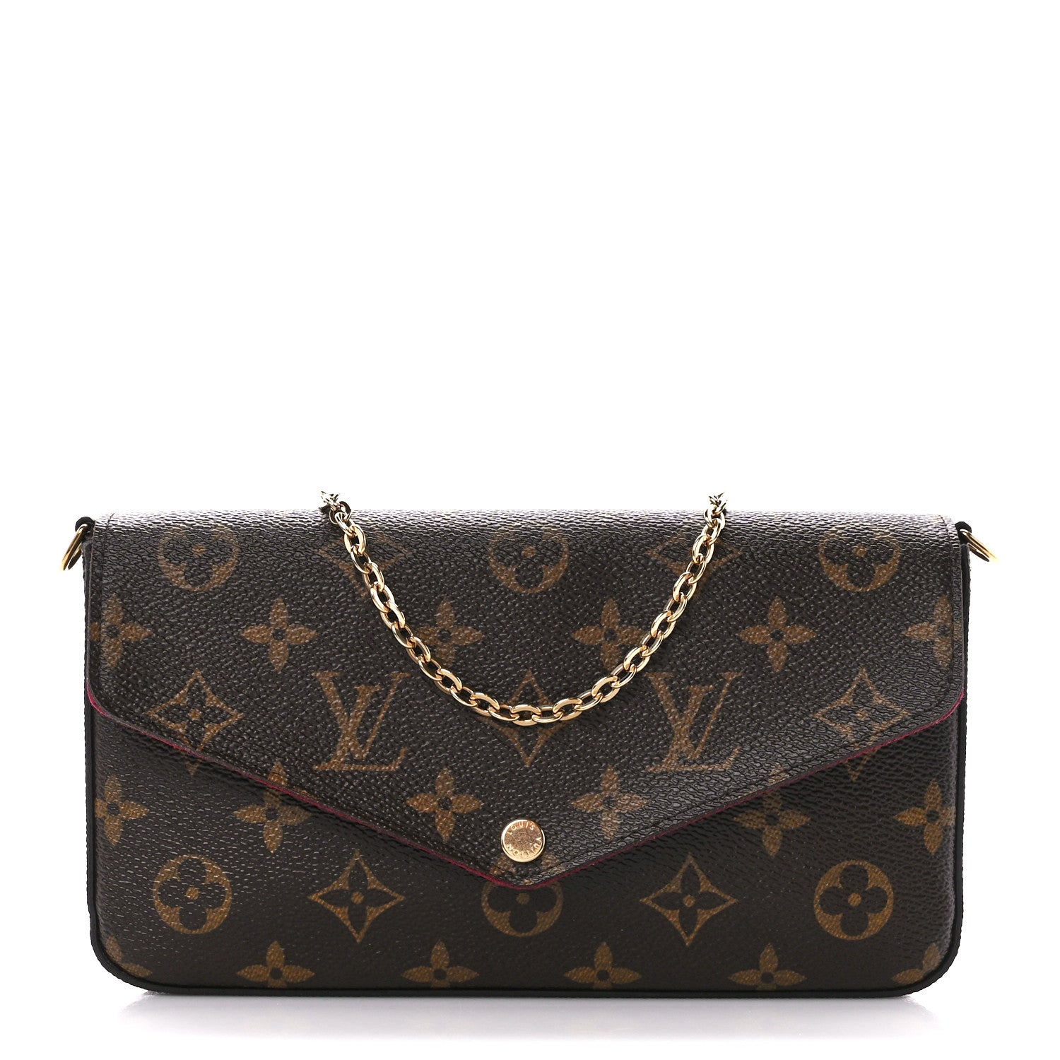 Louis Vuitton Monogram Pochette Felicie Chain Wallet Fuchsia 3 of 17