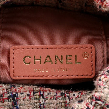 Chanel Calfskin Tweed Small CC Chain Bucket Drawstring Bag Light Pink 6 of 10