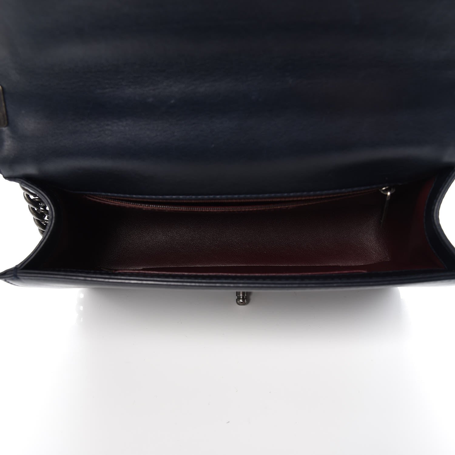 Chanel Calfskin Embossed New Medium Paris Salzburg Boy Flap Navy 5 of 11