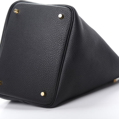 Hermes Taurillon Clemence Picotin Lock 22 MM Black 10 of 11