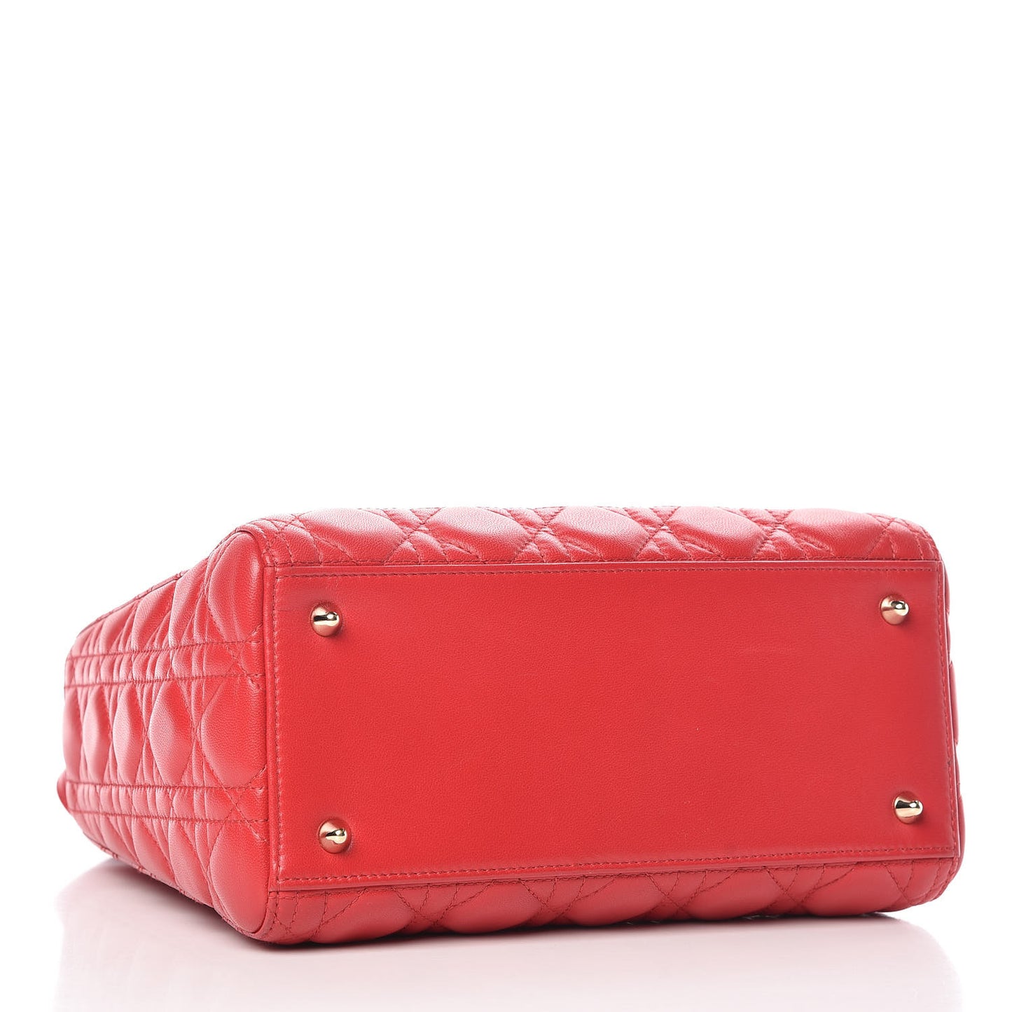 Lambskin Cannage Medium Lady Dior Red