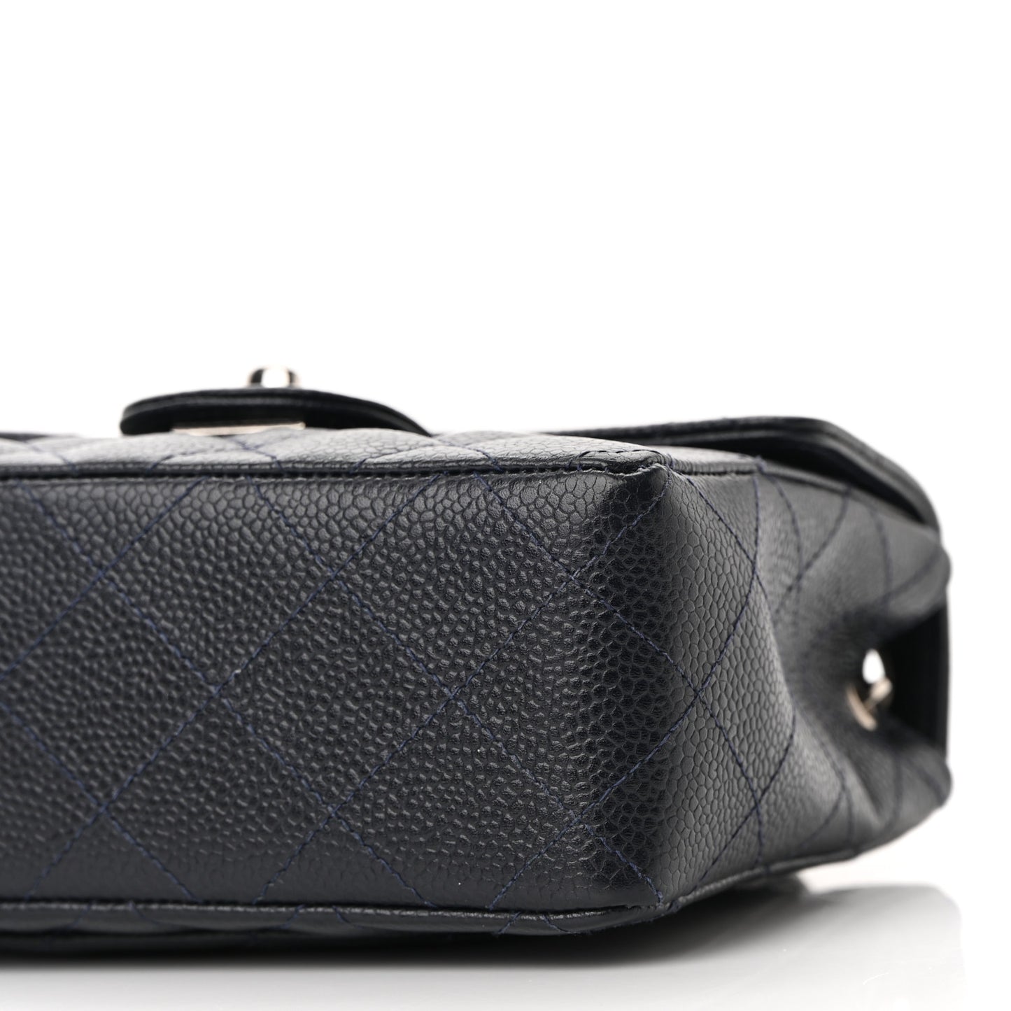 Caviar Quilted Mini Square Flap Navy