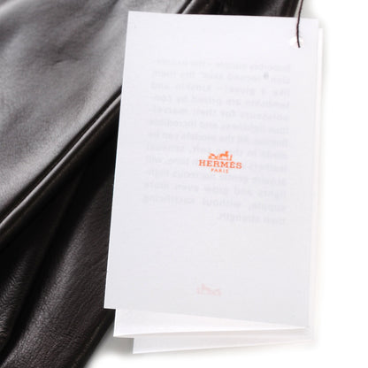 Hermes Lambskin Soya Gloves Size 7 Chocolate 7 of 8