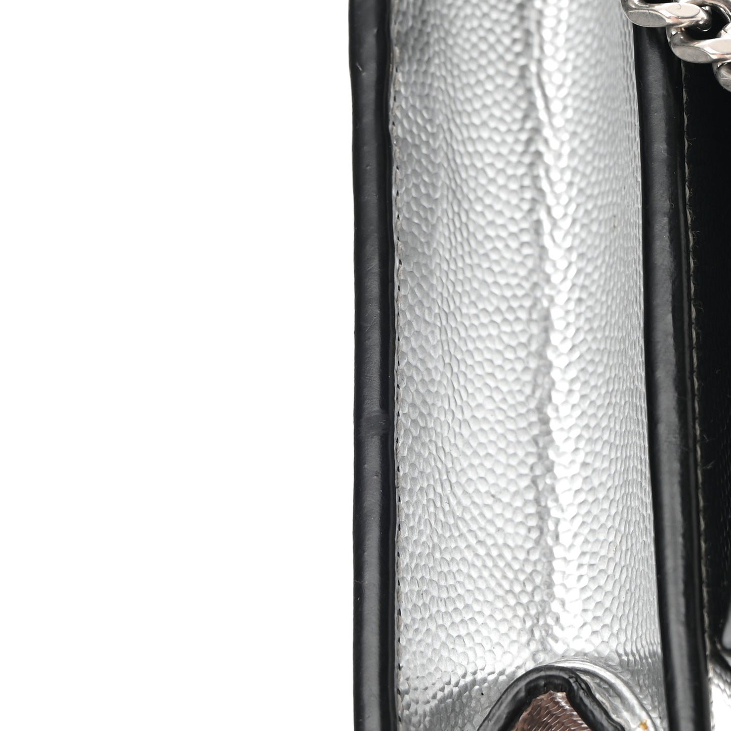 Grain De Poudre Clasic Kate Monogram Tassel Chain Wallet Argento
