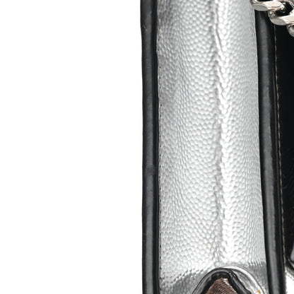 Saint Laurent Grain De Poudre Clasic Kate Monogram Tassel Chain Wallet Argento 13 of 15