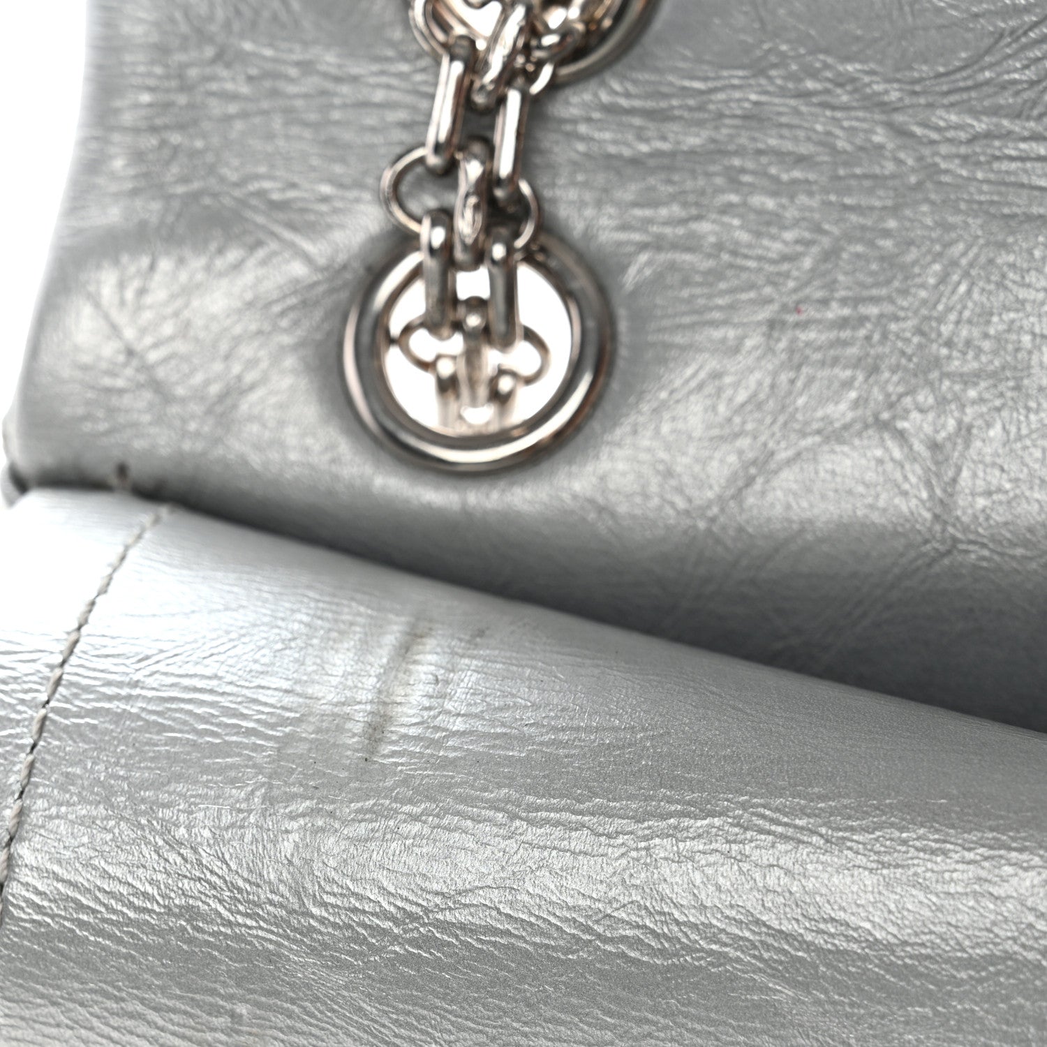 Chanel Metallic Aged Calfskin Quilted 2.55 Reissue 226 Flap Silver 34 of 34