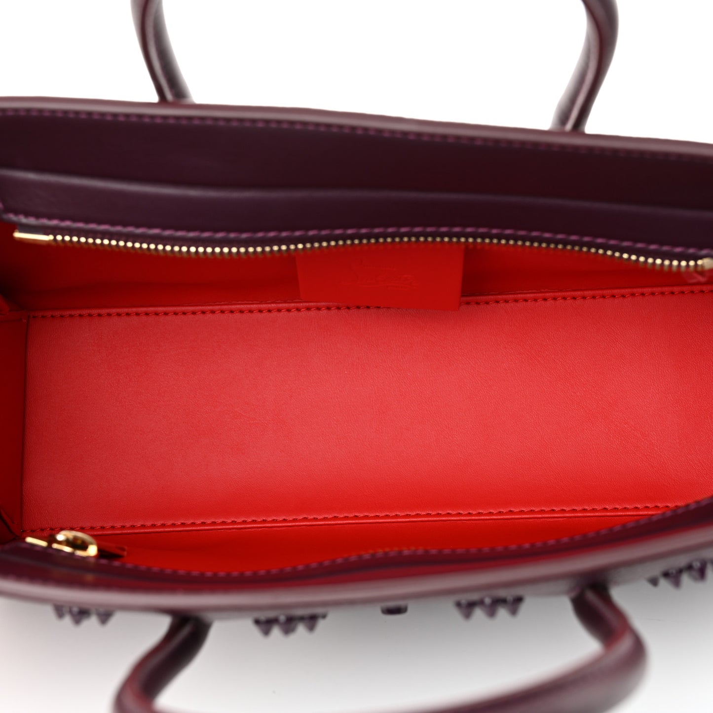 Calfskin Spikes Loubinthesky Paloma Baguette Merlot