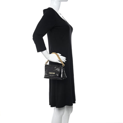 Tom Ford Sequin Mini Label Shoulder Bag Black 2 of 8