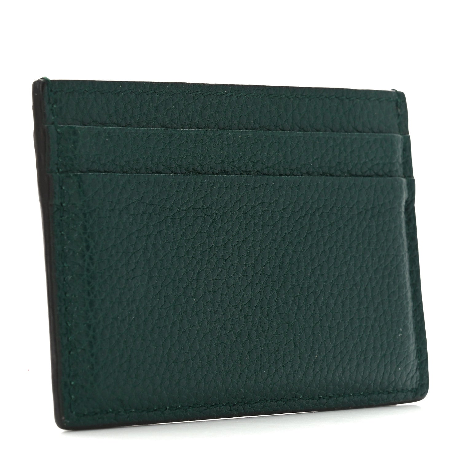 Gucci Grainy Calfskin Zumi Card Holder Green 3 of 6