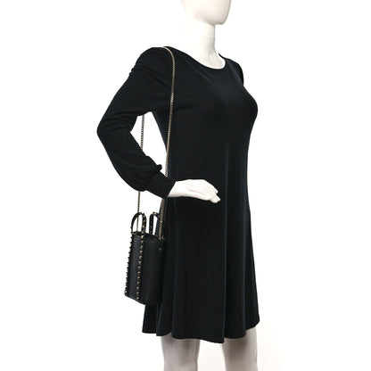 Valentino Garavani Pebbled Calfskin Rockstud North-South Crossbody Bag Black 2 of 8