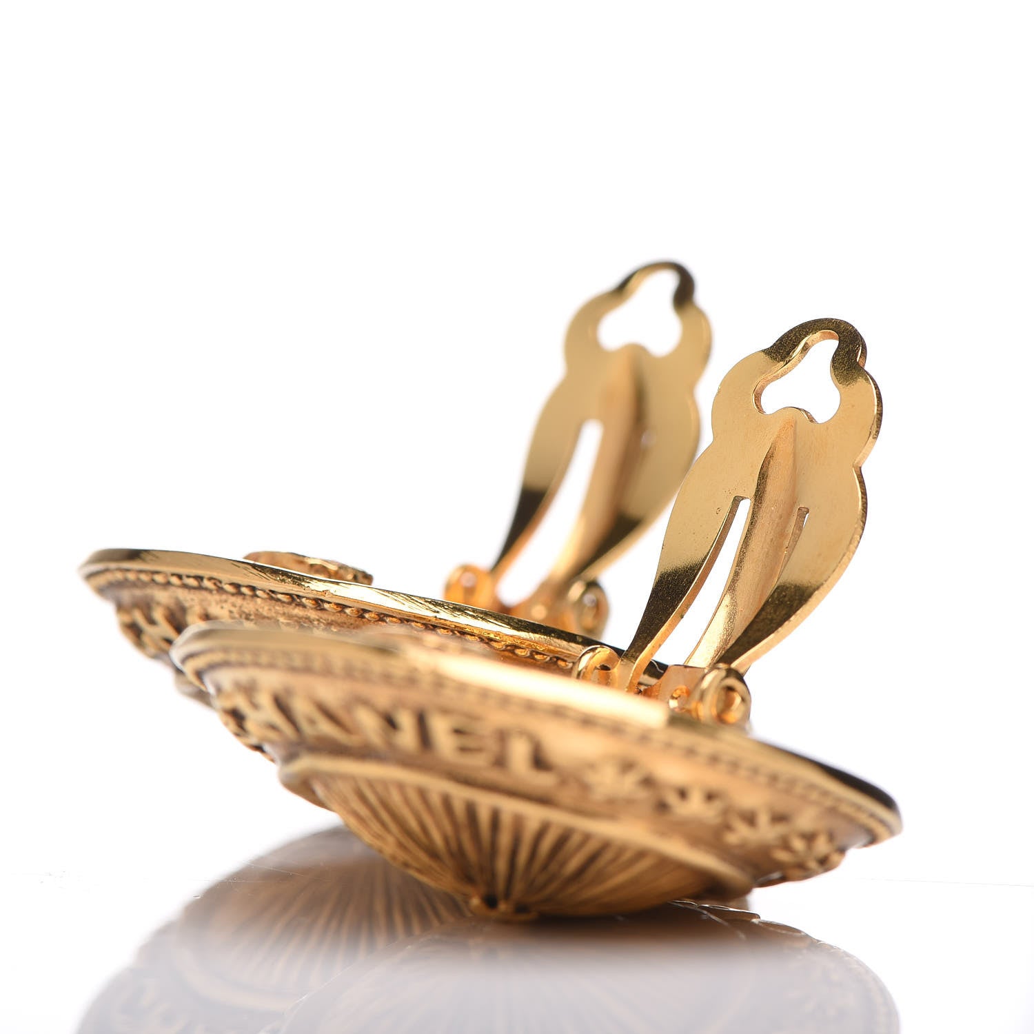 Chanel CC Clip On Earrings Gold 3 of 4