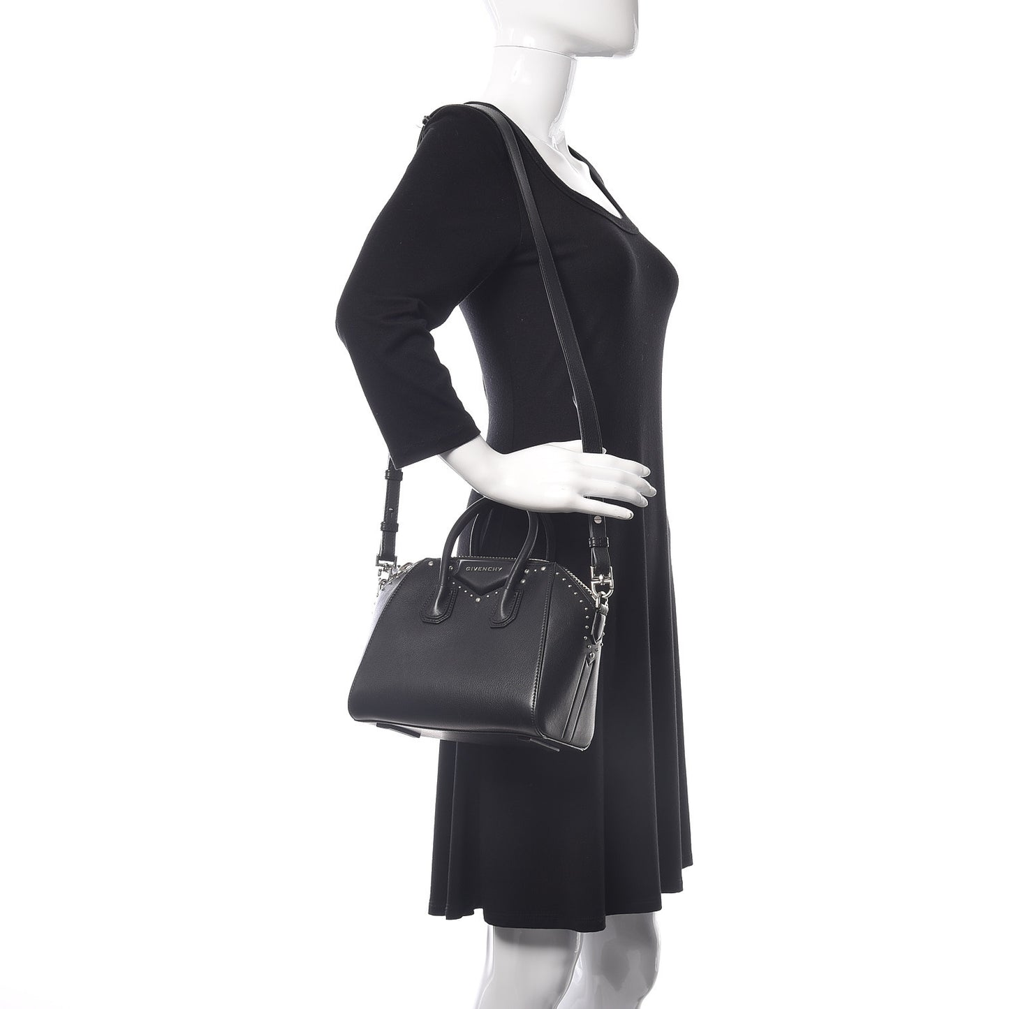 Smooth Calfskin Mini Studded Antigona Black