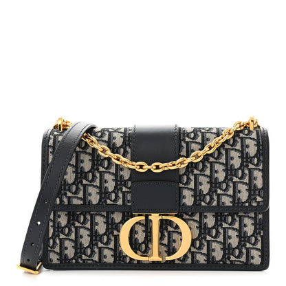 Christian Dior Oblique 30 Montaigne Chain Flap Bag Blue 1 of 11